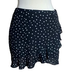 JACK by BB DAKOTA Polka Dot Skirt Large Black Ruffle